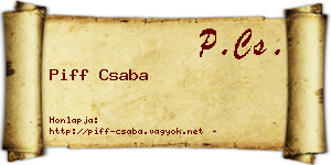 Piff Csaba névjegykártya